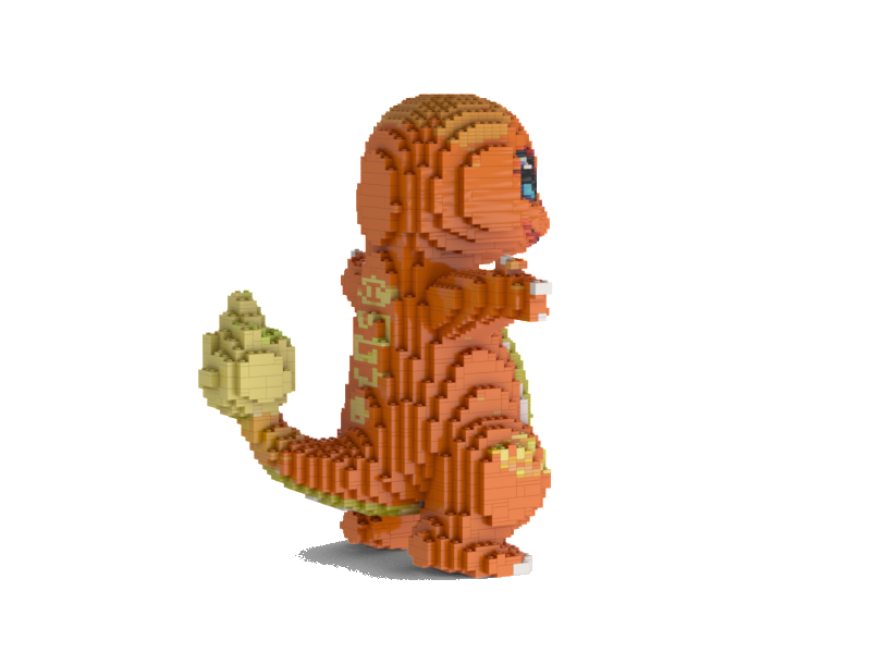 Side angle of the Pokemon Salamander brick render